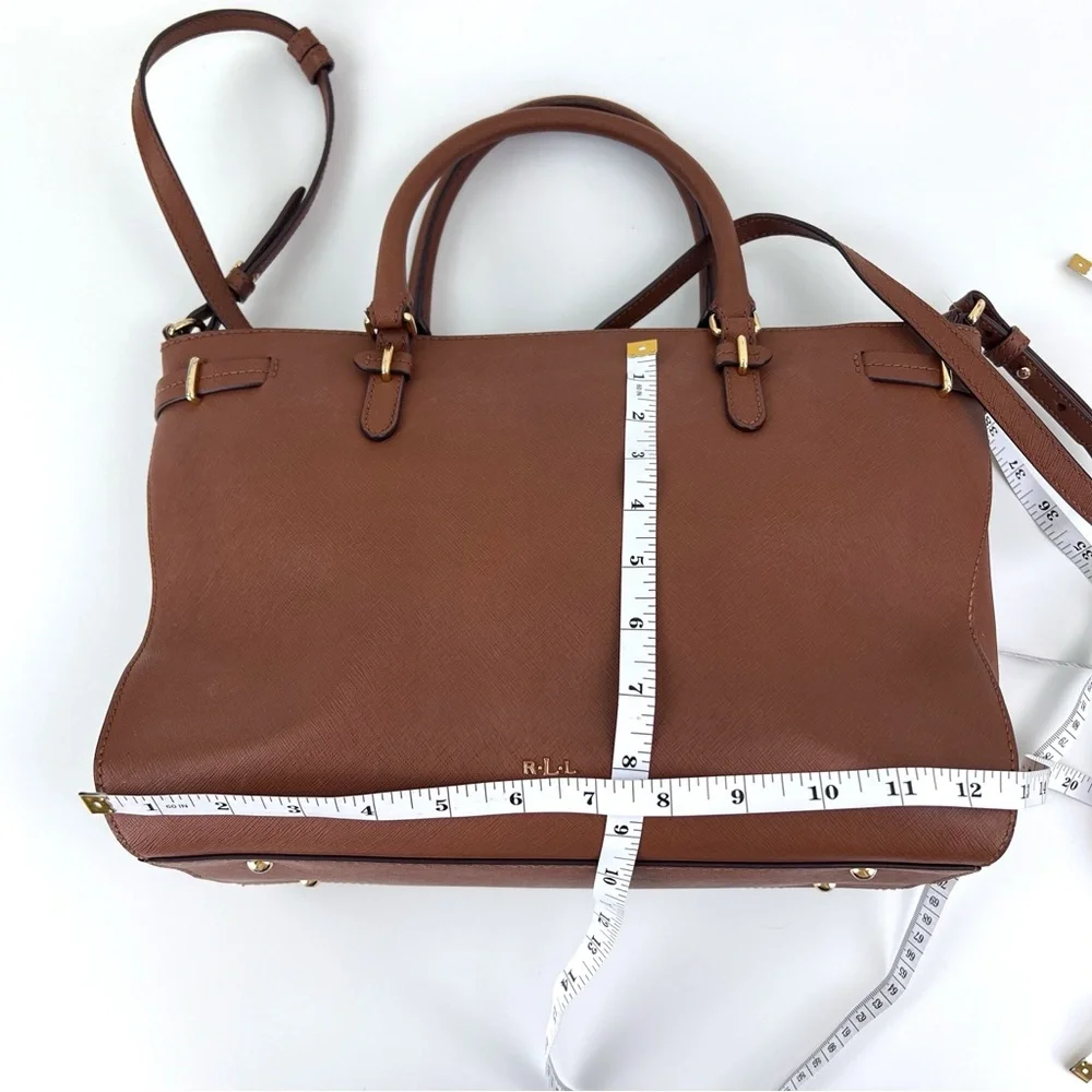 Ralph Lauren Double RL Brown Leather Tote - Picture 11 of 12